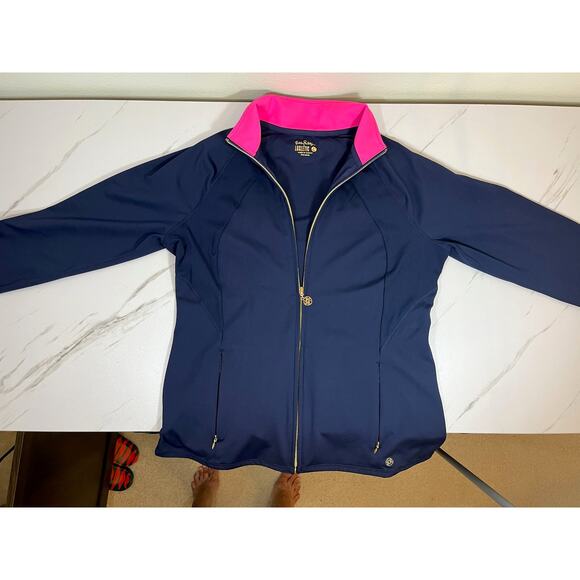 Lilly Pulitzer Luxletic Tennison Jacket UPF 50+ in Navy - Picture 4 of 4